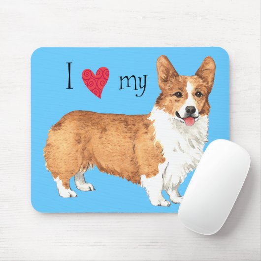 Ik hou van mijn Pembroke Welsh Corgi Muismat (Met muis)