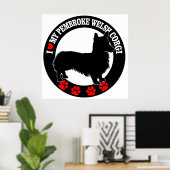 Ik hou van mijn Pembroke Welsh Corgi Poster (Thuiskantoor)