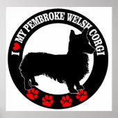 Ik hou van mijn Pembroke Welsh Corgi Poster (Voorkant)