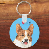 Ik hou van mijn Pembroke Welsh Corgi Sleutelhanger (Voorkant)