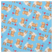 Ik hou van mijn Pembroke Welsh Corgi Stof (Swatch)
