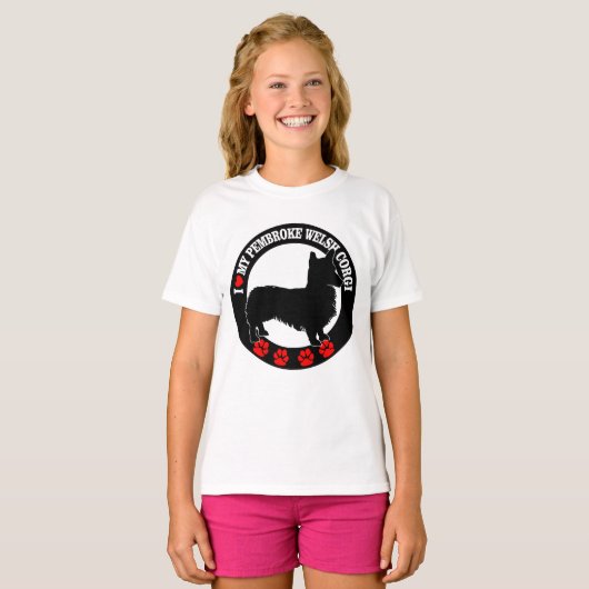 Ik hou van mijn Pembroke Welsh Corgi T-Shirt (Voorkant volledig)