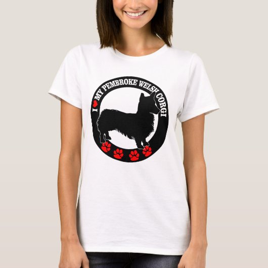 Ik hou van mijn Pembroke Welsh Corgi T-Shirt (Voorkant)