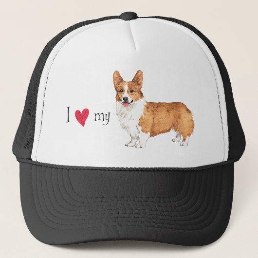 Ik hou van mijn Pembroke Welsh Corgi Trucker Pet (Voorkant)