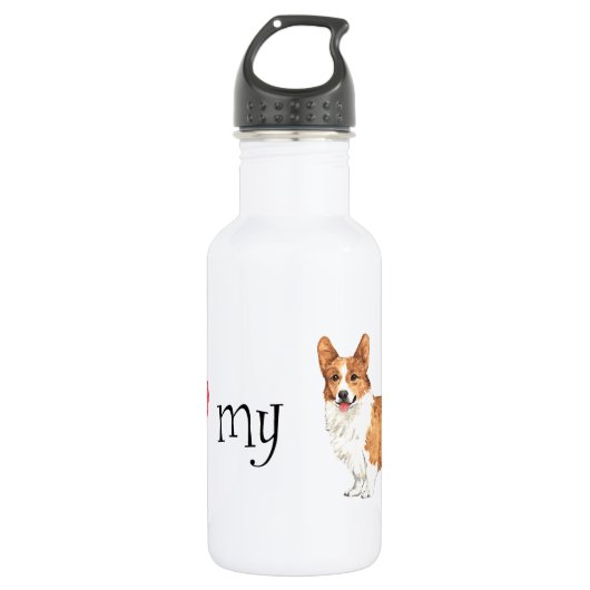 Ik hou van mijn Pembroke Welsh Corgi Waterfles (Voorkant)