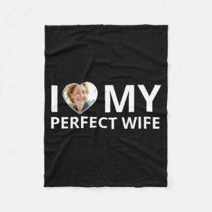 Ik hou van mijn perfecte vrouw foto hart grappige fleece deken