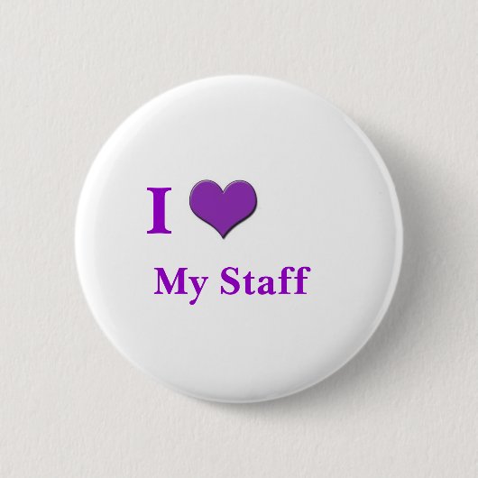 ik hou van mijn personeel paars ronde button 5,7 cm (Voorkant)