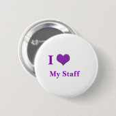 ik hou van mijn personeel paars ronde button 5,7 cm (Voorkant /achterkant)