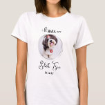 Ik hou van mijn persoonlijke foto van Shih Tzu Cut T-shirt<br><div class="desc">Neem je beste vriend mee, overal waar je met dit hondenliefhebber van een aangepaste tzu-huisfoto gaat shirt! Een moet hebben voor elk hondenliefhebber, hondenmam en hondenvader. Dit shirt citeert "I Love Shih Tzu" en ik hou van mijn hond... kan gepersonaliseerd worden aan je favoriete hondenras... Pas je aan met de...</div>