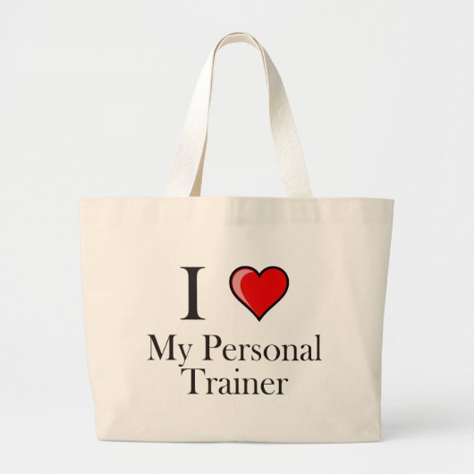 Ik hou van mijn persoonlijke trainer grote tote bag (Voorkant)