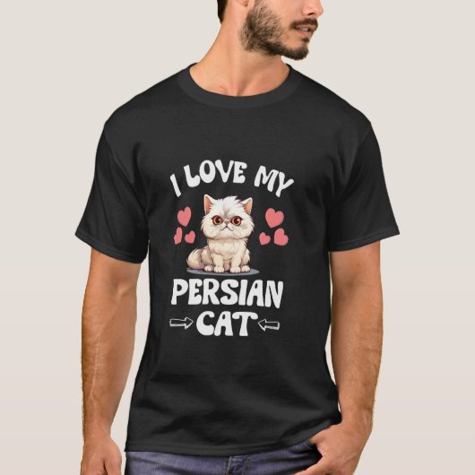 Ik hou van mijn Perzische kat T-shirt (Voorkant)