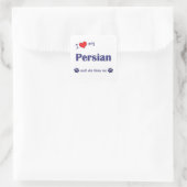 Ik hou van mijn Perzische (Vrouw Cat) Vierkante Sticker (Tas)
