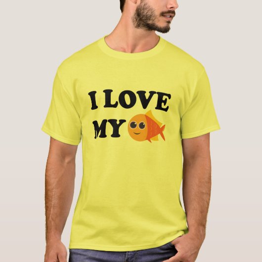 Ik hou van mijn Pet Goldfish T-shirt (Voorkant)
