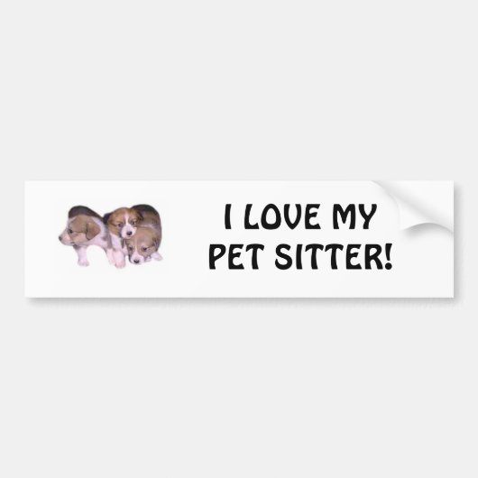 IK HOU VAN MIJN PET SITTER! BUMPERSTICKER (Voorkant)
