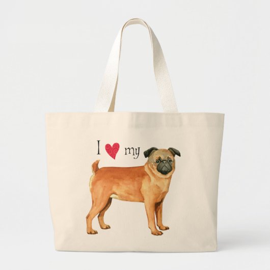 Ik hou van mijn petit Brabancon Grote Tote Bag (Voorkant)