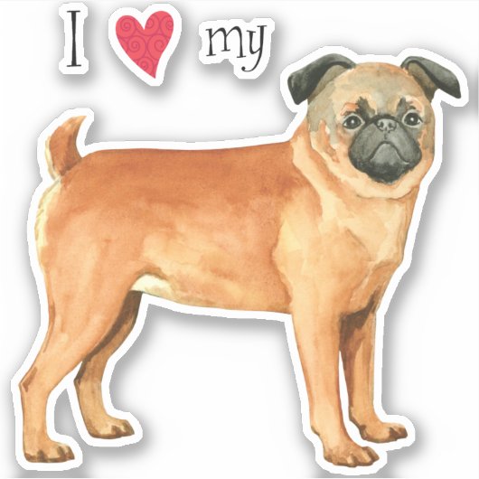 Ik hou van mijn Petit Brabançon Vinyl Sticker (Voorkant)