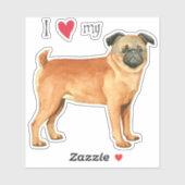 Ik hou van mijn Petit Brabançon Vinyl Sticker (Vel)