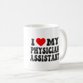 Ik hou van mijn Physician Assistant Grappige Valen Koffiemok (Voorkant rechts)