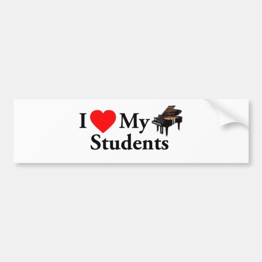 Ik hou van mijn pianostudenten bumpersticker (Voorkant)
