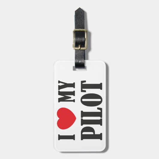 Ik hou van mijn piloot bagagelabel (Voorkant verticaal)