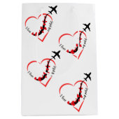 Ik hou van mijn piloot, hart, luchtvaart, Vliegtui Medium Cadeauzakje (Voorkant)