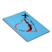 Ik hou van mijn piloot, hart, luchtvaart, Vliegtui Notitieboek (Rechterzijde)