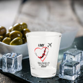 Ik hou van mijn piloot, vliegtuig en harten, Bache Shot Glas