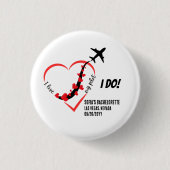 Ik hou van mijn piloot, vliegtuig harten, vrijgeze ronde button 3,2 cm (Voorkant)