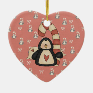 Ik hou van mijn pinguïn keramisch ornament
