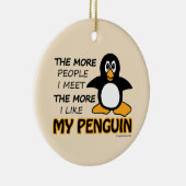 Ik hou van mijn pinguïn keramisch ornament (Rechts)