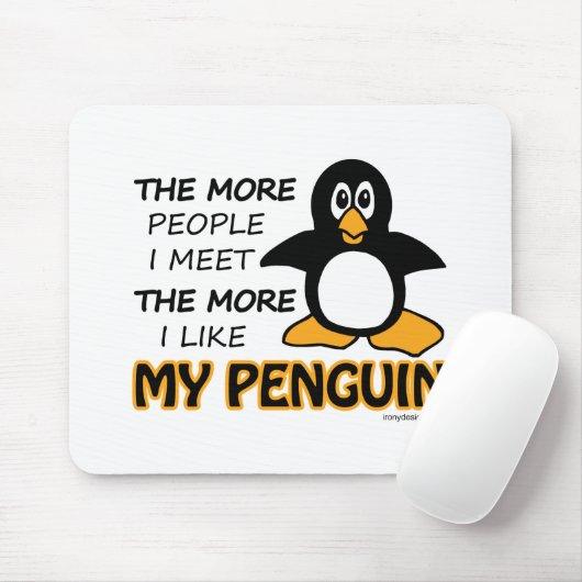 Ik hou van mijn pinguïn muismat (Met muis)