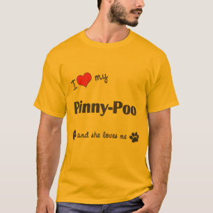 Ik hou van mijn Pinny-Poo (Vrouw Dog) T-shirt
