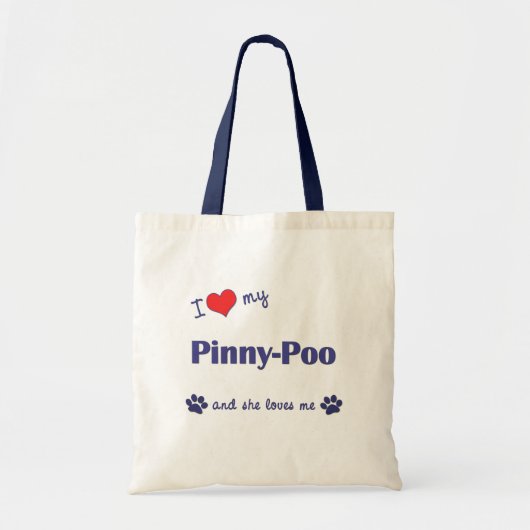 Ik hou van mijn Pinny-Poo (Vrouw Dog) Tote Bag (Voorkant)