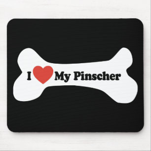 Ik hou van mijn Pinscher - Dog Bone Muismat