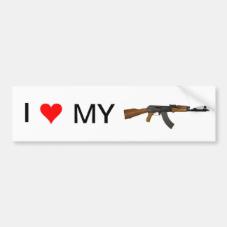 Ik hou van mijn pistool. (AK-47) Bumpersticker