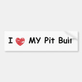 Ik hou van mijn Pit Bull Bumpersticker (Voorkant)