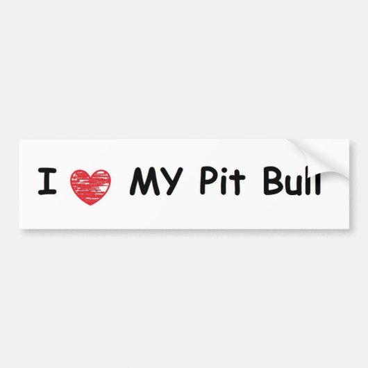 Ik hou van mijn Pit Bull Bumpersticker (Voorkant)