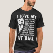 Ik hou van mijn pit bull dog t-shirts (Voorkant)