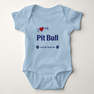 Ik hou van mijn pit bull (mannelijk hond) romper