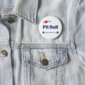 Ik hou van mijn pit bull (mannelijk hond) ronde button 5,7 cm (In situ)