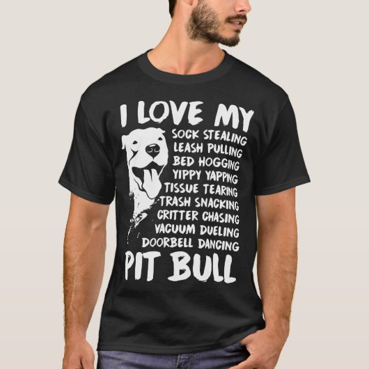 Ik hou van mijn pit bull t-shirts (Voorkant)
