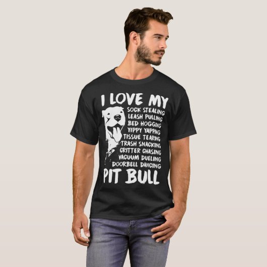 Ik hou van mijn pit bull t-shirts (Voorkant volledig)