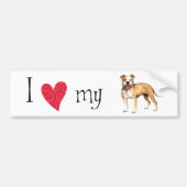 Ik hou van mijn Pit Bull Terrier Bumpersticker (Voorkant)
