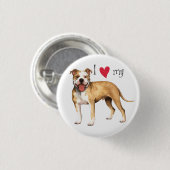 Ik hou van mijn Pit Bull Terrier Ronde Button 3,2 Cm (Voorkant /achterkant)
