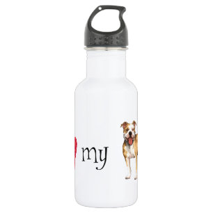 Ik hou van mijn Pit Bull Terrier Waterfles