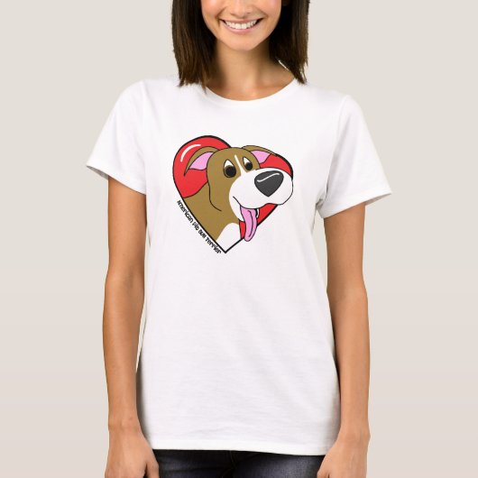 Ik hou van mijn Pit Bull TShirt (Cartoon) (Voorkant)