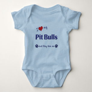 Ik hou van mijn pit bulls (meerdere honden) romper