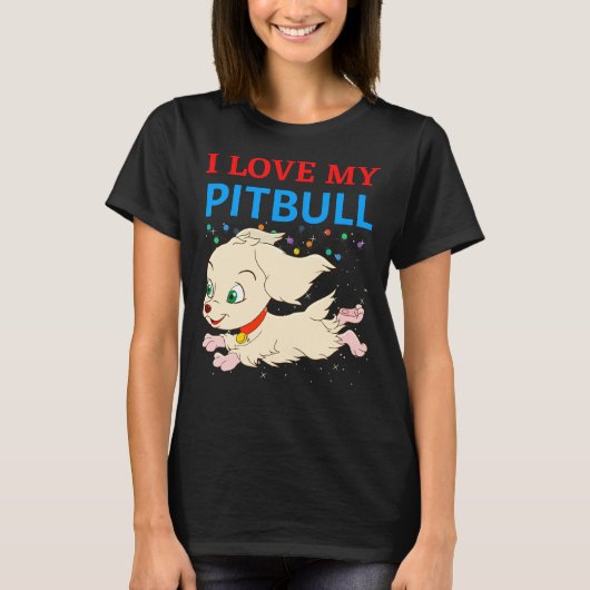 Ik hou van mijn Pitbull 19 T-shirt (Voorkant)