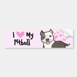 Ik hou van mijn Pitbull / Amerikaanse Staffordshir Bumpersticker