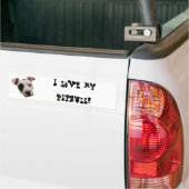 Ik hou van mijn pitbull bumper sticker (Op Truck)